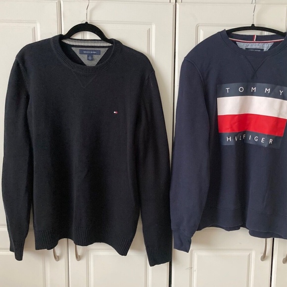 Mens Tommy Hilfiger Sweater(Black) and Sweat Shirts (Dark navy) Size:M - Picture 1 of 5